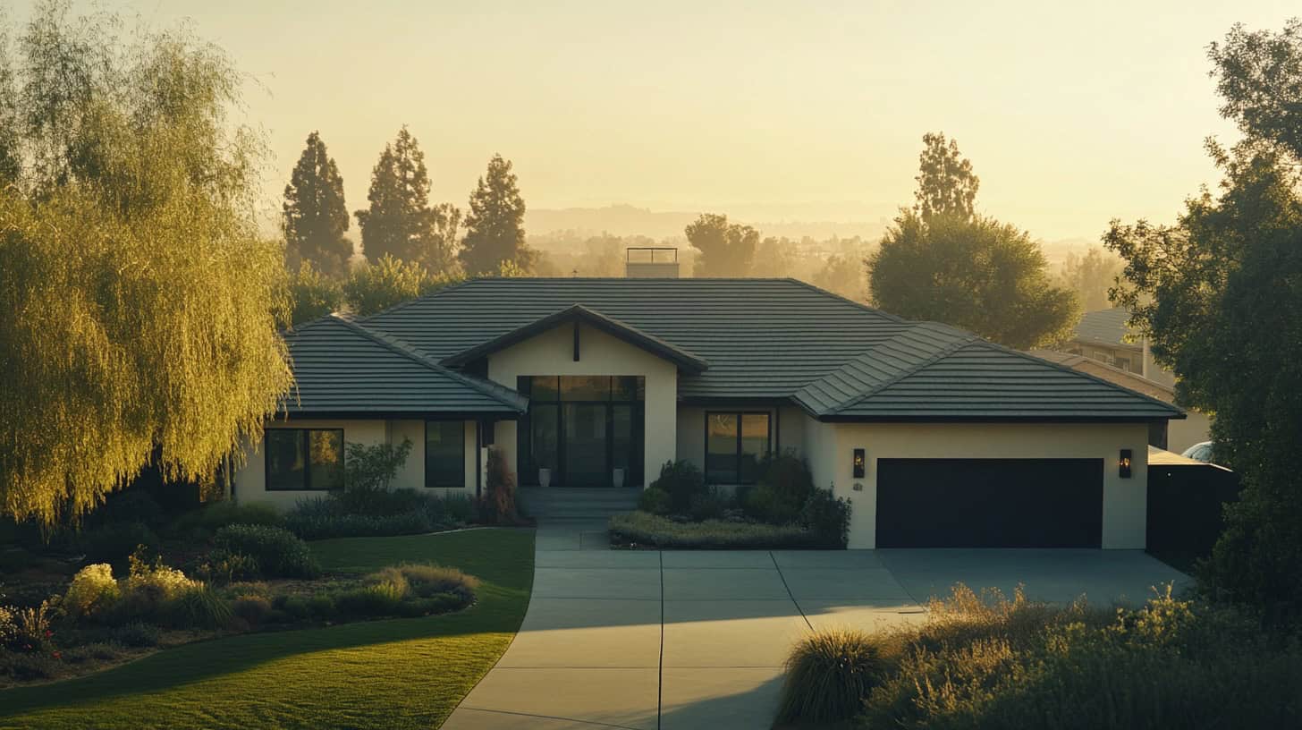 A newly installed energy-efficient roof shines under the clear blue sky.